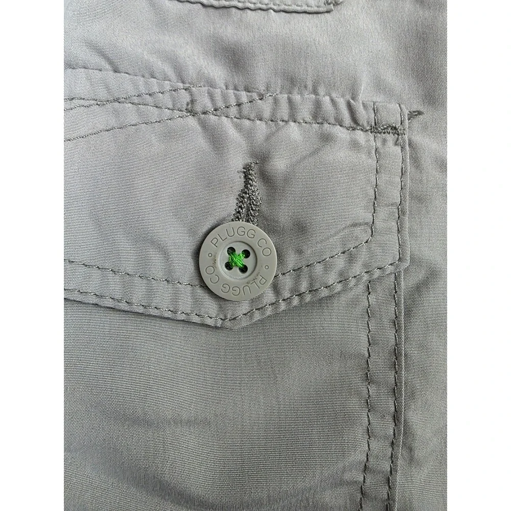 Plugg Co Mens Cargo Shorts Grey Multi Pocket Utility Outdoor Size 32